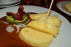 GF goulash and dumplings