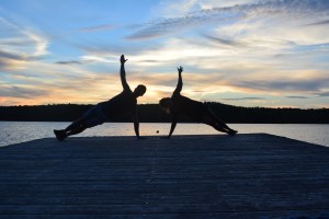 Side plank by the lake! #yogaeverywhere